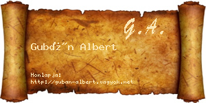 Gubán Albert névjegykártya